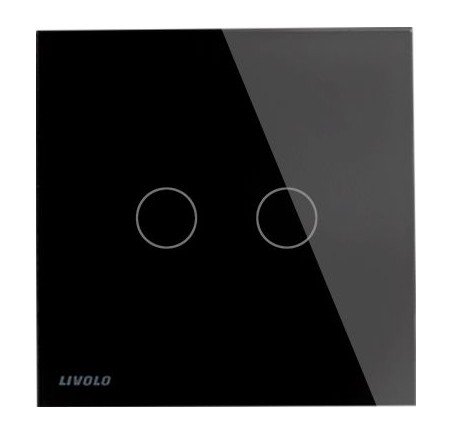 Interrupteur Tactile LIVOLO 2 boutons / 1 voie noir