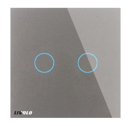 Interrupteur Tactile LIVOLO 2 boutons / 1 voie gris