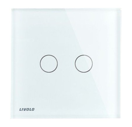 Double Bouton poussoir LIVOLO pour télérupteur  -VL-C702H-11  blanc