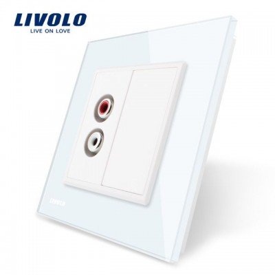 Livolo Prise Murale Gris Panneau Verre Cristal