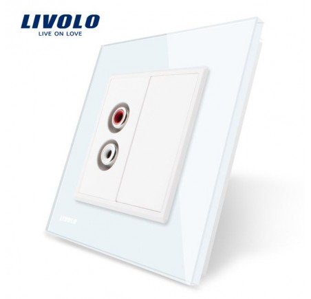 Livolo Prise Murale Gris Panneau Verre Cristal