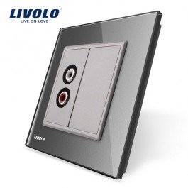 Livolo Prise Murale Gris Panneau Verre Cristal