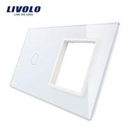 LIVOLO plaque en verre pour interrupteur tactile deux boutons