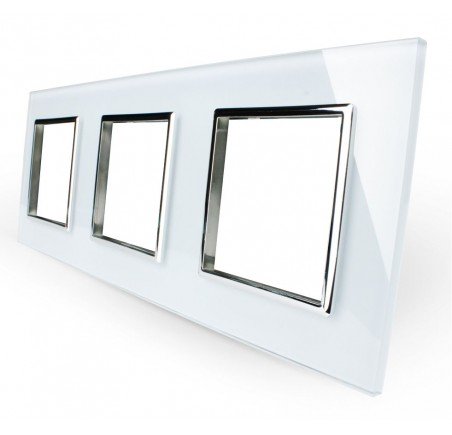 Livolo Panneau Verre Cristal - Double interrupteur + prise