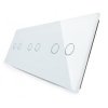 Livolo Panneau Verre Cristal - Double interrupteur + prise