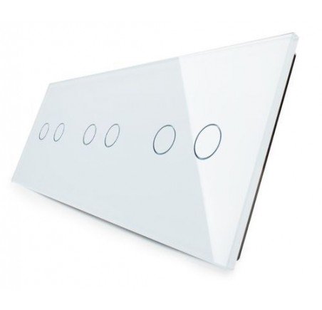 Livolo Panneau Verre Cristal - Double interrupteur + prise