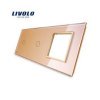Livolo Panneau Verre Cristal - Double interrupteur + prise