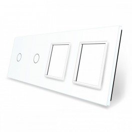 Livolo Panneau Verre Cristal - Double interrupteur + prise