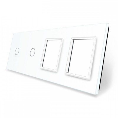 Livolo Panneau Verre Cristal - Double interrupteur + prise