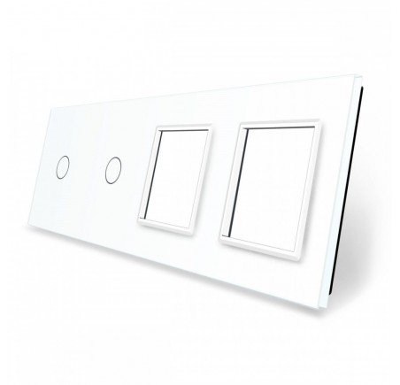 Livolo Panneau Verre Cristal - Double interrupteur + prise