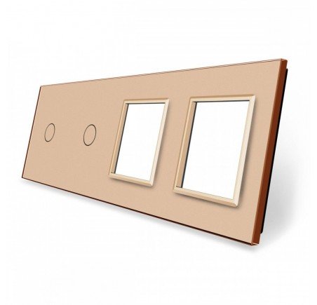 Livolo Panneau Verre Cristal - Double interrupteur + prise