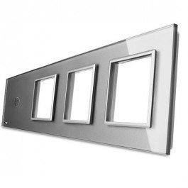Livolo Panneau Verre Cristal - Double interrupteur + prise
