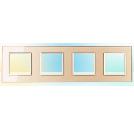 Livolo Panneau Verre Cristal - Double interrupteur + prise