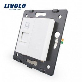 Livolo double Prise : TV + Prise rj45 en Verre Trempé Securit