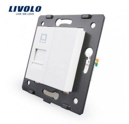 Livolo double Prise : TV + Prise rj45 en Verre Trempé Securit