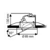 Collerette orientable pour plafond tendu aluminium brossé R55055 Dimensions