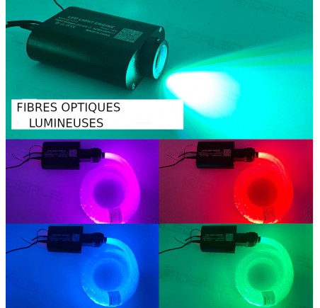 Kit Ciel étoilé LWL-RGBW Avec Télécommande Et Bloc D'alimentation Avec 250 Points De Lumière, Générateur De Lumière 16 W Pour Plafonds De Tous Types