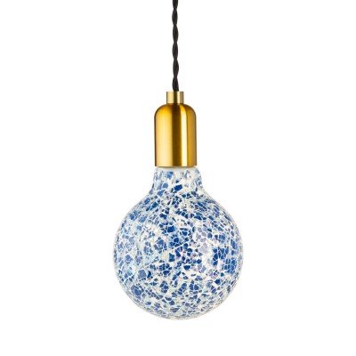 AMPOULE MOZAIC BLEUE G125-FILAMENT LED-4W-E27-10000K-DIMMABLE Réf : 976641