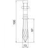 Embout Cristal et inox MCE-018 dimension