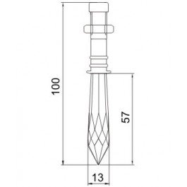 Embout Cristal et inox MCE-018 dimension